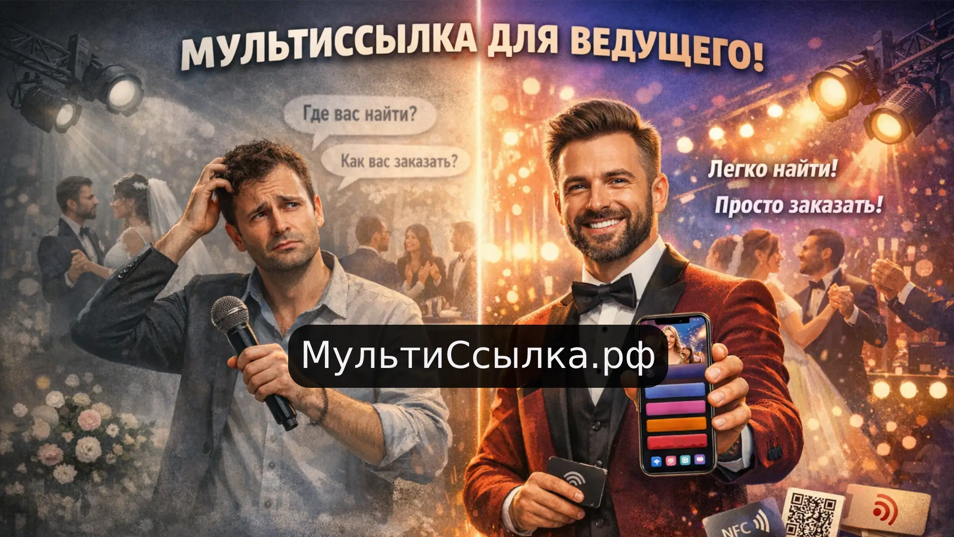 Мультиссылка для ведущих мероприятия Свадьбы, корпоративы, шоу, праздники
