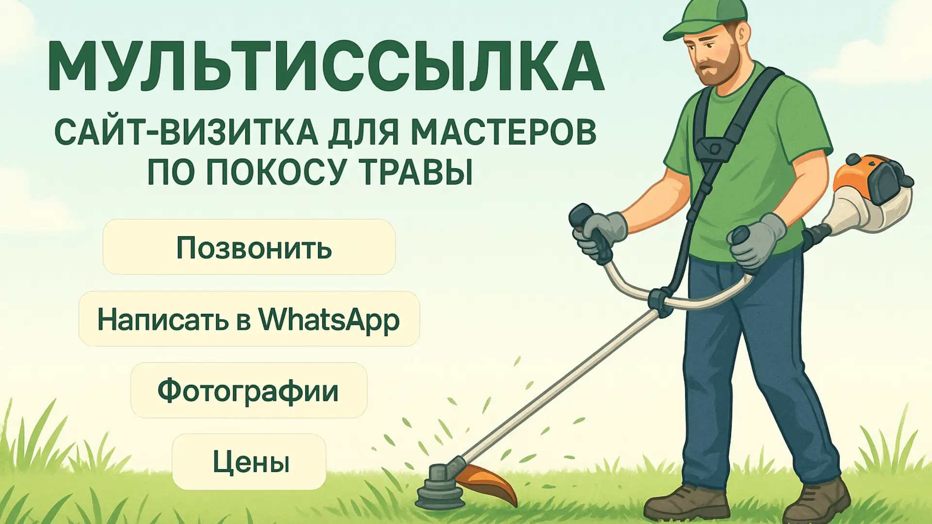 Мультиссылка — сайт-визитка для мастеров по покосу травы — копия